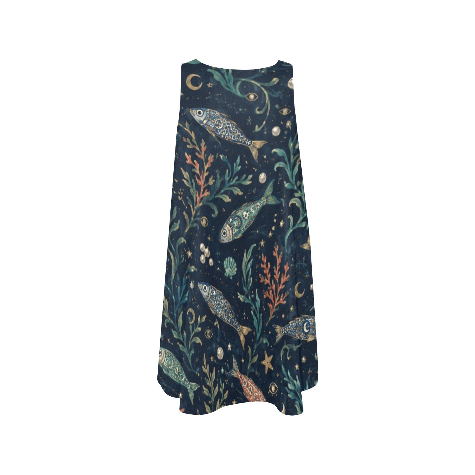 Midnight Mosaic A-Line Mini Dress with Pockets | Wearable Art