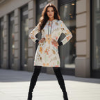 Watercolor Floral Hoodie Dress | Long Sleeve Casual Sweatshirt Dress