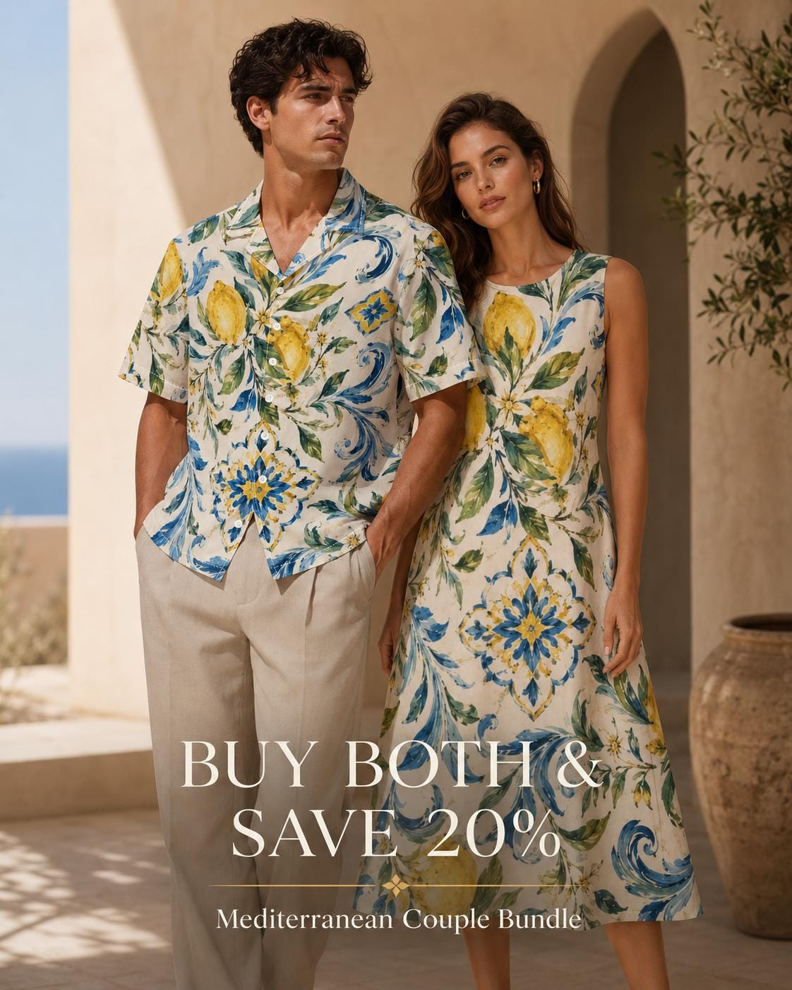Men’s Lemon Cotton Poplin Shirt | Amalfi Resort Button-Up