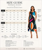 Retro Abstract A-Line Midi Dress | Wearable Art Wedding Guest Dress