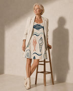 Coastal Fish Mini Dress | Mediterranean Boutique Vacation Dress