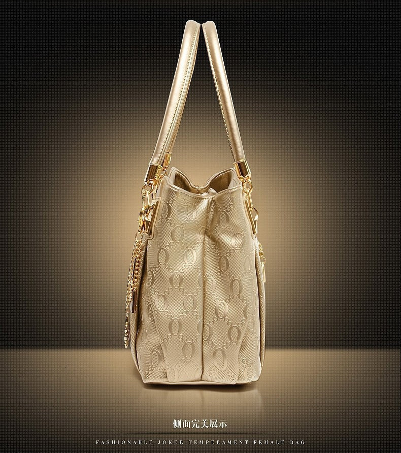 Women's three-piece PU handbag, messenger bag and purse set