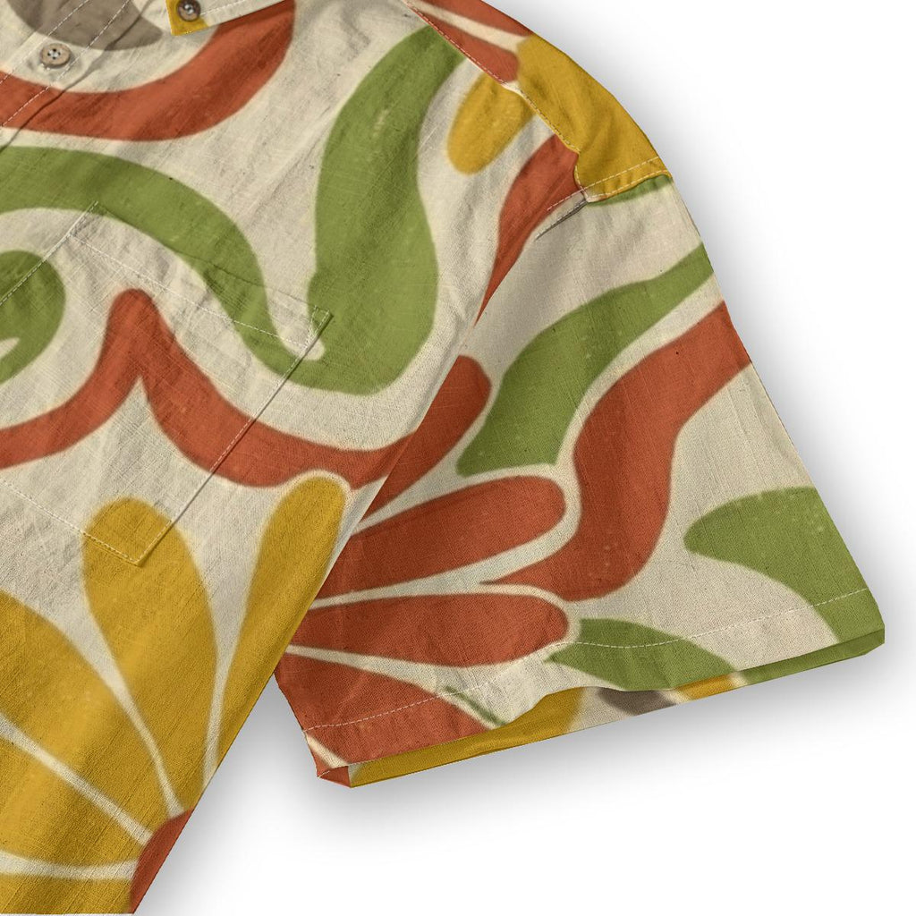 Men’s Cotton Resort Shirt | Retro Floral Mediterranean Button-Up