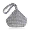 Women's rhinestone wristlet evening bag in gold, silver or black