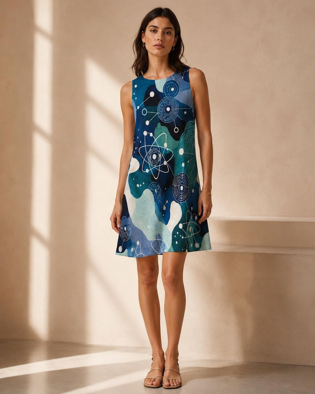 Atomic Print A-Line Dress | Science Teacher Pocket Dress