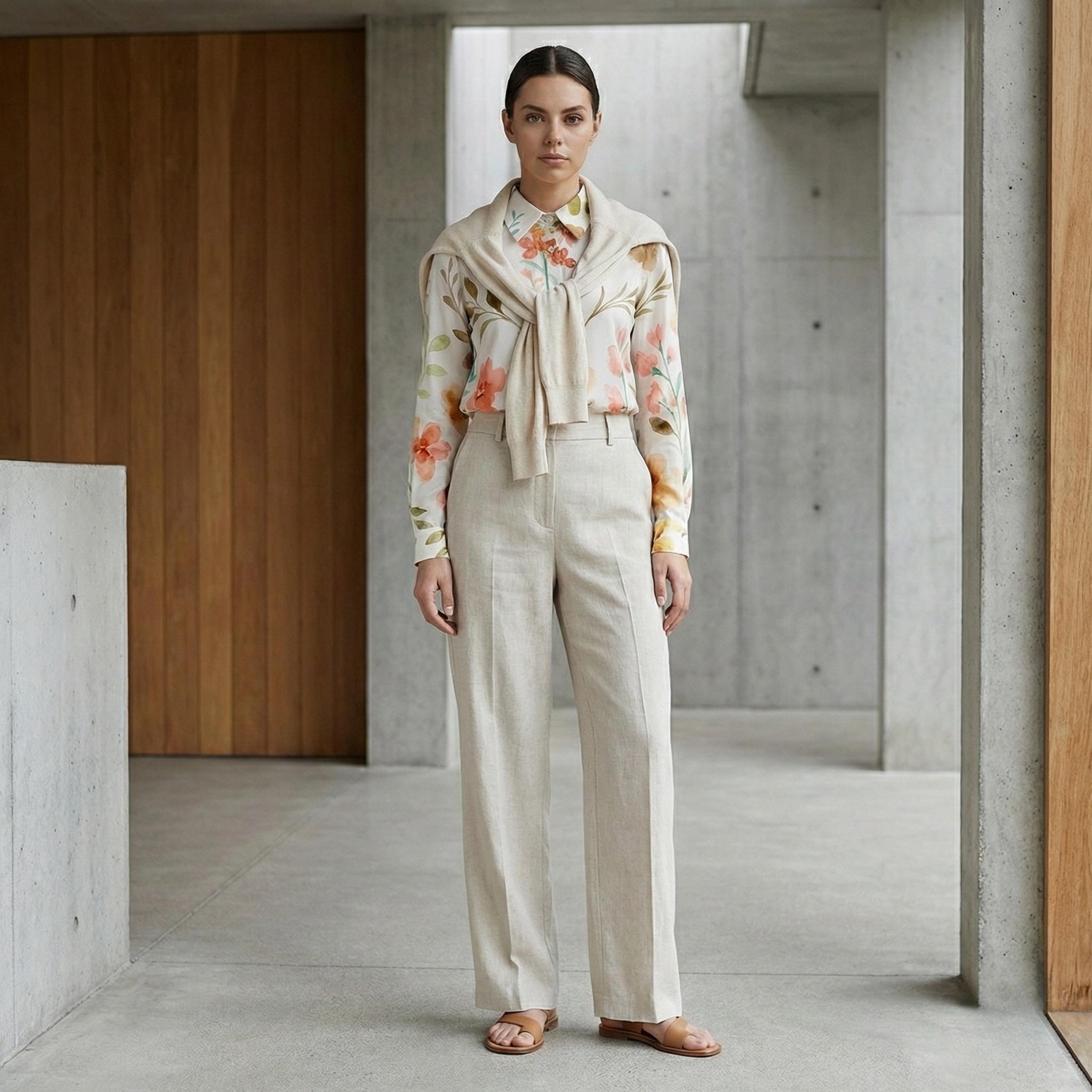 Watercolor Floral Button-Down Blouse | Soft Artistic Spring Top