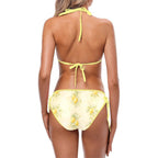 Lemon Triangle Bikini Set | Amalfi Yellow Trim Resort Swimwear