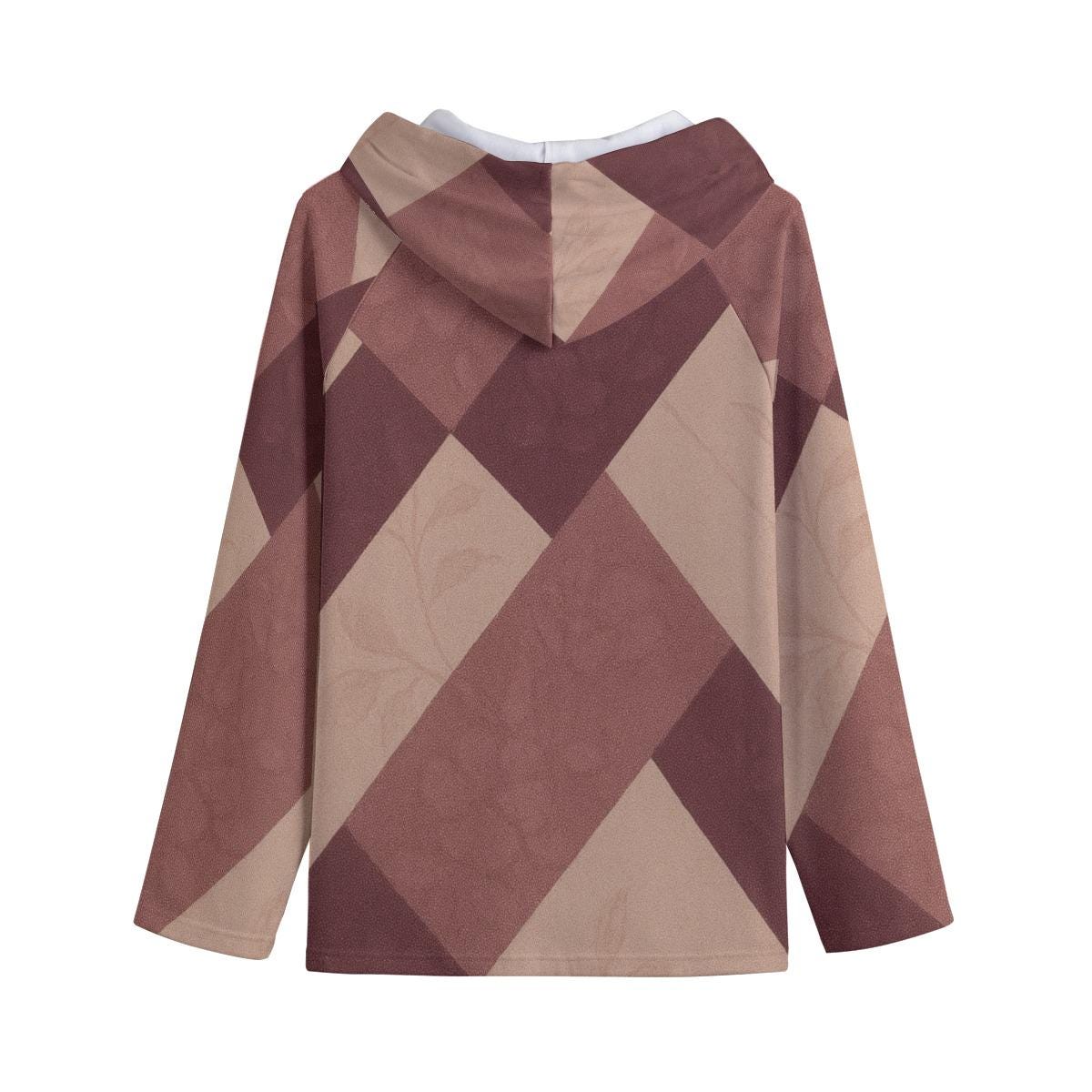 Burgundy Geometric Hoodie | Quiet Luxury Artwear Pullover