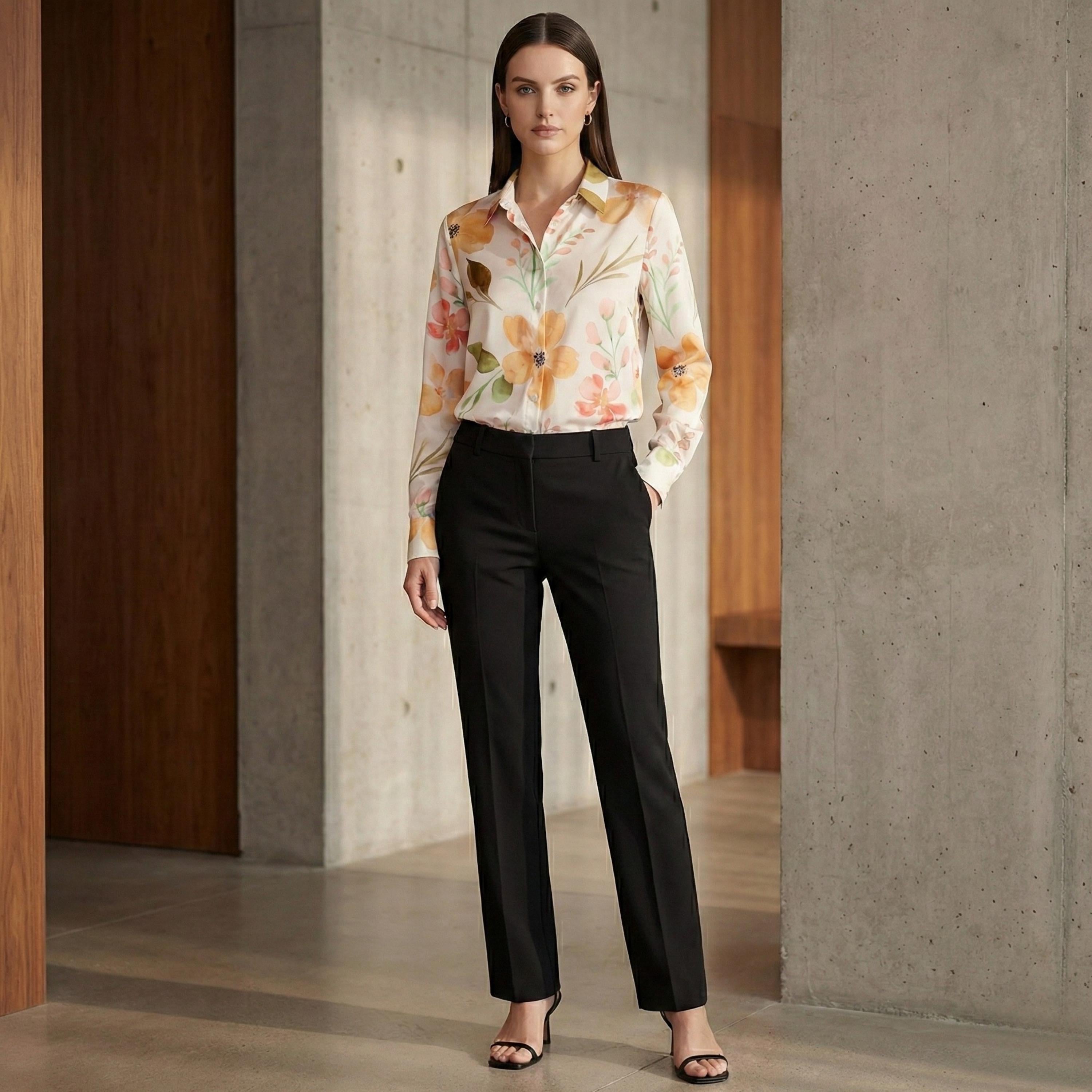 Watercolor Floral Button-Down Blouse | Soft Artistic Spring Top