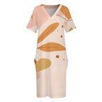 Minimalist Abstract Leaf Dress | Modern White Summer Dress
