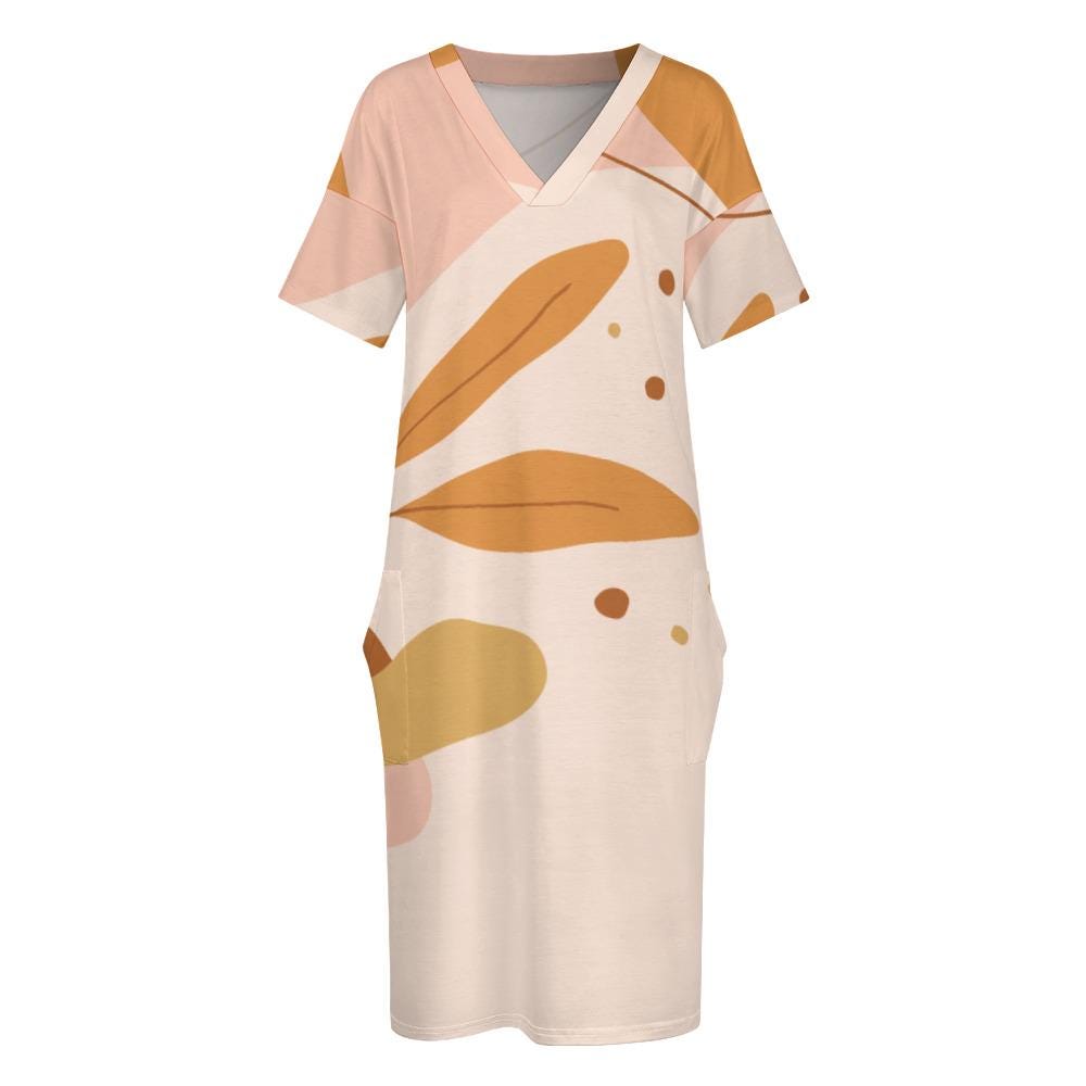 Minimalist Abstract Leaf Dress | Modern White Summer Dress