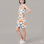 Boho Floral Mini Shift Dress | Sleeveless Summer Vacation Dress