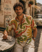 Men’s Cotton Resort Shirt | Retro Floral Mediterranean Button-Up
