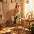 Pop Art Midi Dress | Colorful Resort Vacation Dress