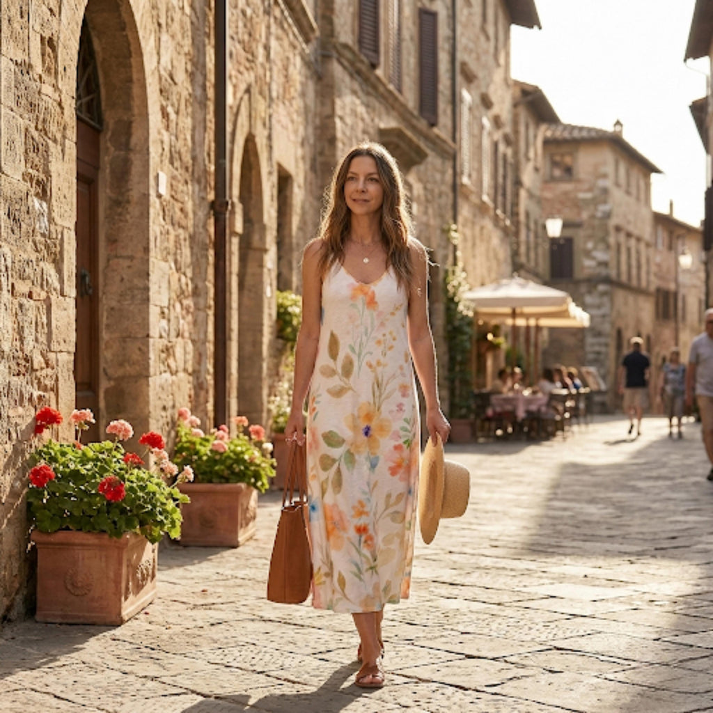 Boho Floral Maxi Dress | Flowy Summer Beach Vacation Dress