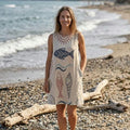 Fish Print A-Line Pocket Dress | Coastal Vacation Resort Dress