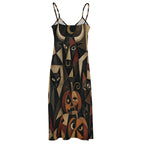 Dark Celestial Art Slip Maxi Dress | Spaghetti Strap Long Dress