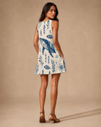 Whale Print Mini Dress | Coastal Nautical Summer Dress