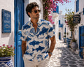 Men’s Mediterranean Fish Shirt | Coastal Resort Button-Up