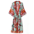 Printed cotton kimono-style cardigan for women