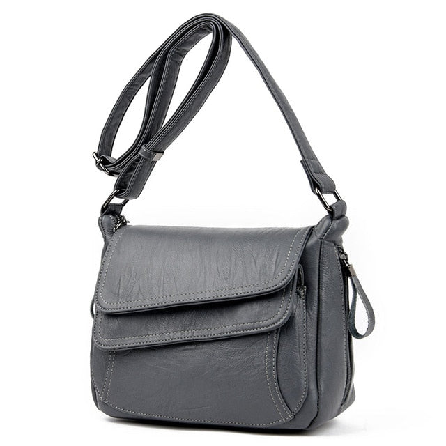 Women's genuine leather shoulder bag in six color options