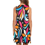 Retro Floral Pocket Mini Dress | Loose A-Line Summer Dress