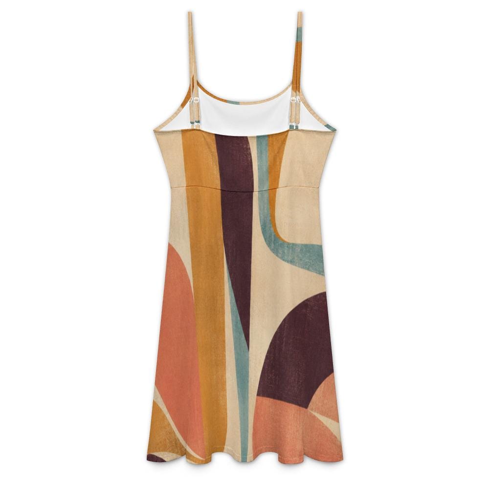 Abstract Spaghetti Strap Mini Dress | Retro Resort Sundress