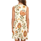 Retro Floral A-Line Mini Dress | Sleeveless Resort Dress