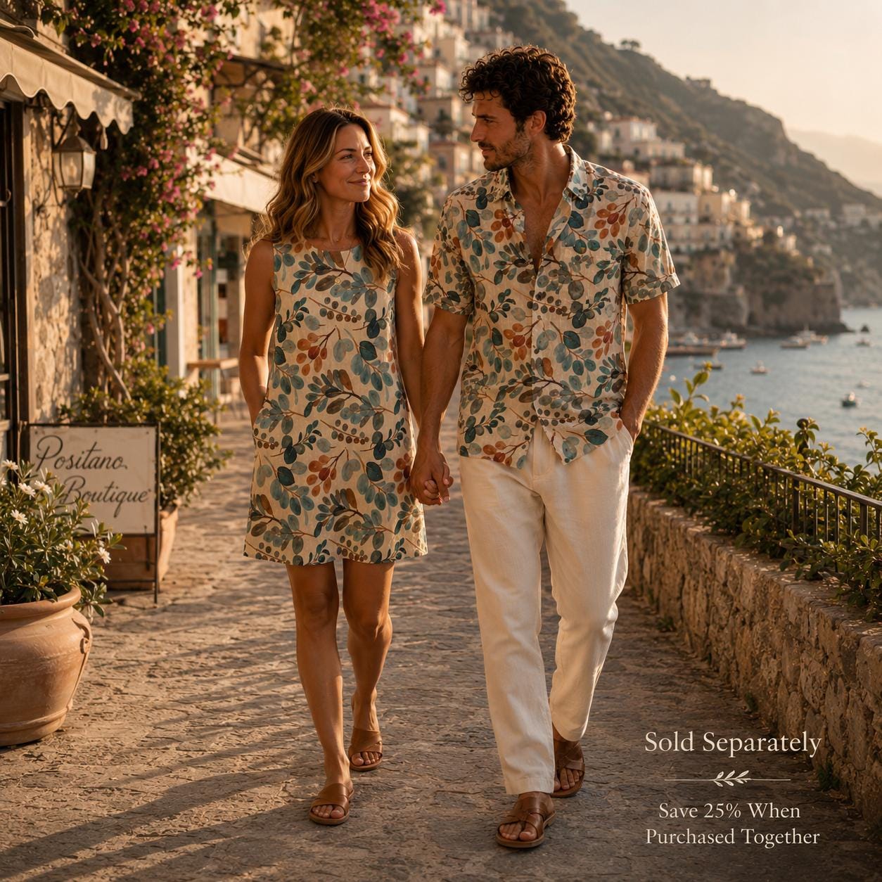 Men’s Botanical Watercolor Shirt | Coastal Summer Button-Up