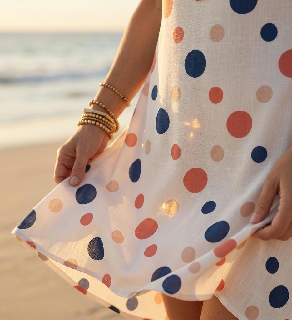French Riviera Polka Dot Maxi Dress | Coastal V-Neck Resort Dress