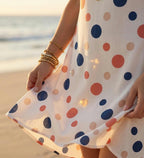 French Riviera Polka Dot Maxi Dress | Coastal V-Neck Resort Dress