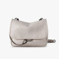 Women's soft flap chain shoulder bag in beige or black
