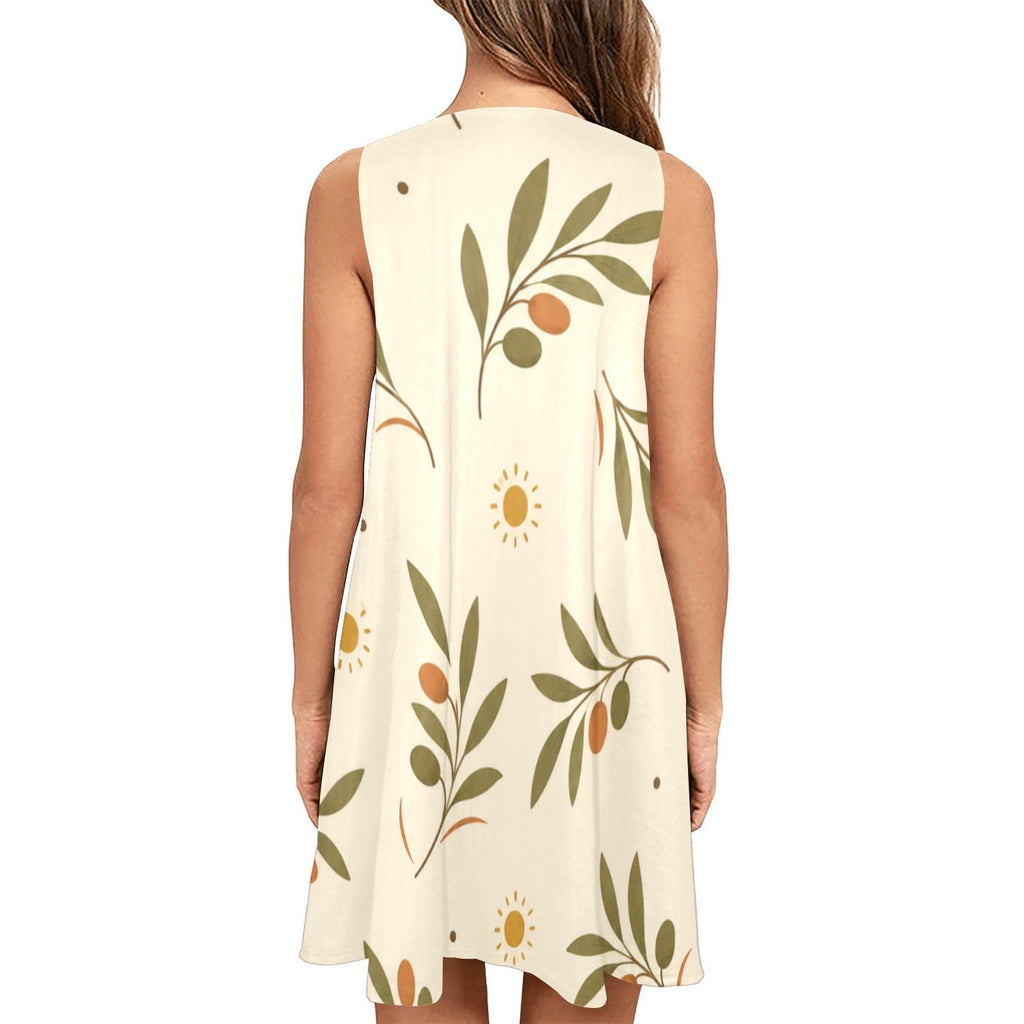 Olive Branch A-Line Dress | Mediterranean Coastal Resort Dress