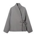 Solid-color women's kimono-style layering jacket