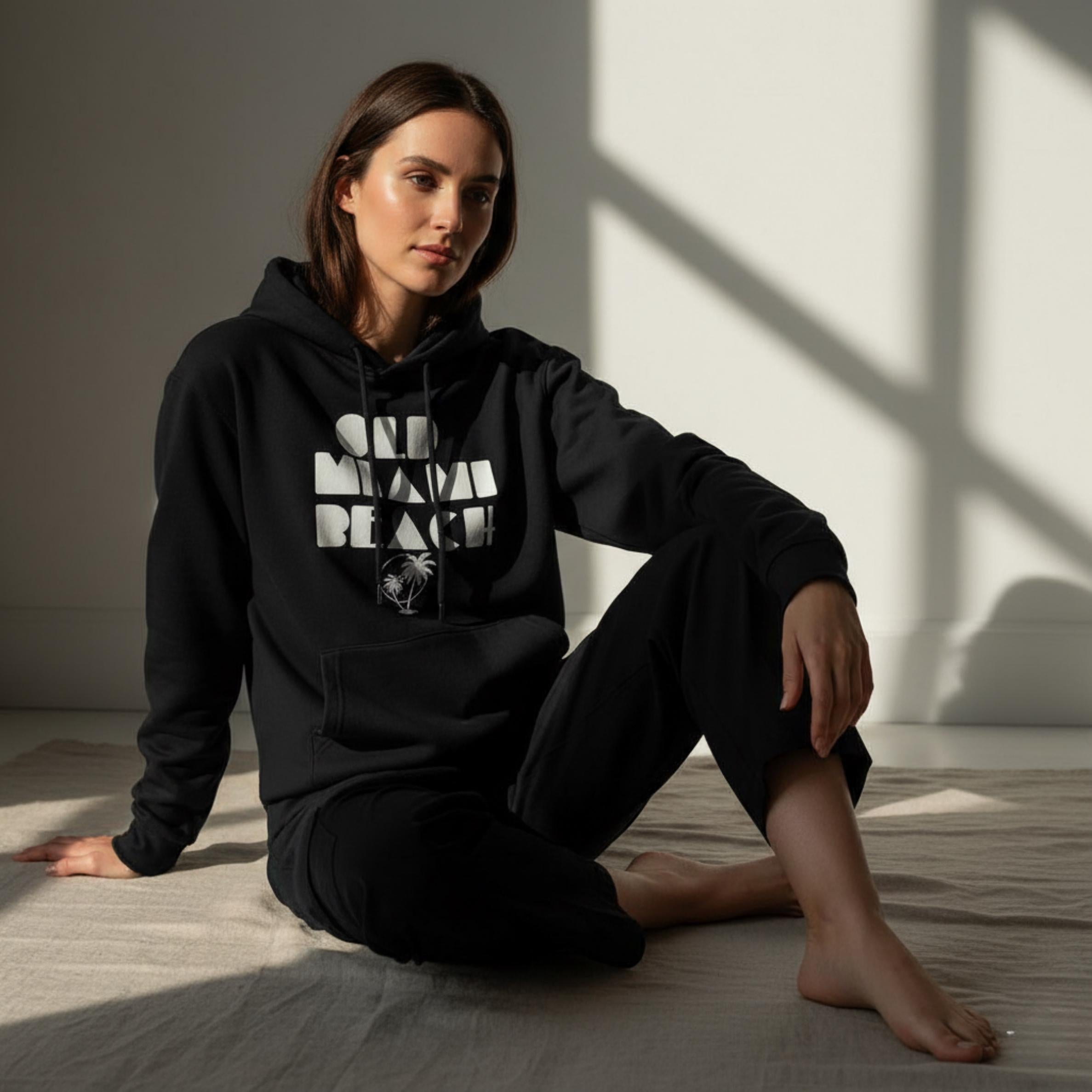 Old Miami Beach Hoodie | 70s Cotton Coastal Sweatshirt