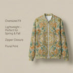 Floral Bomber Jacket | Boho Lightweight Spring Statement Jacket