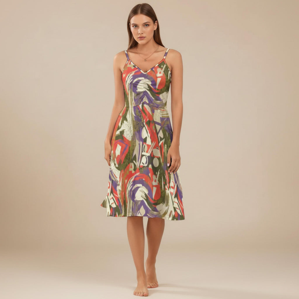 Abstract Swirl A-Line Dress | Colorful Gallery Resort Dress