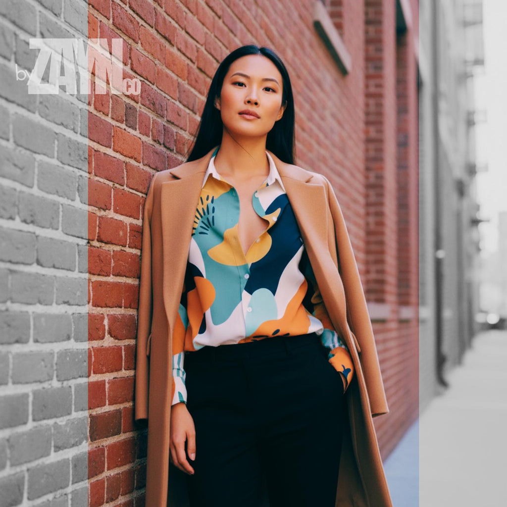 Colorful Abstract Art Shirt | Gallery-Inspired Button-Up Blouse