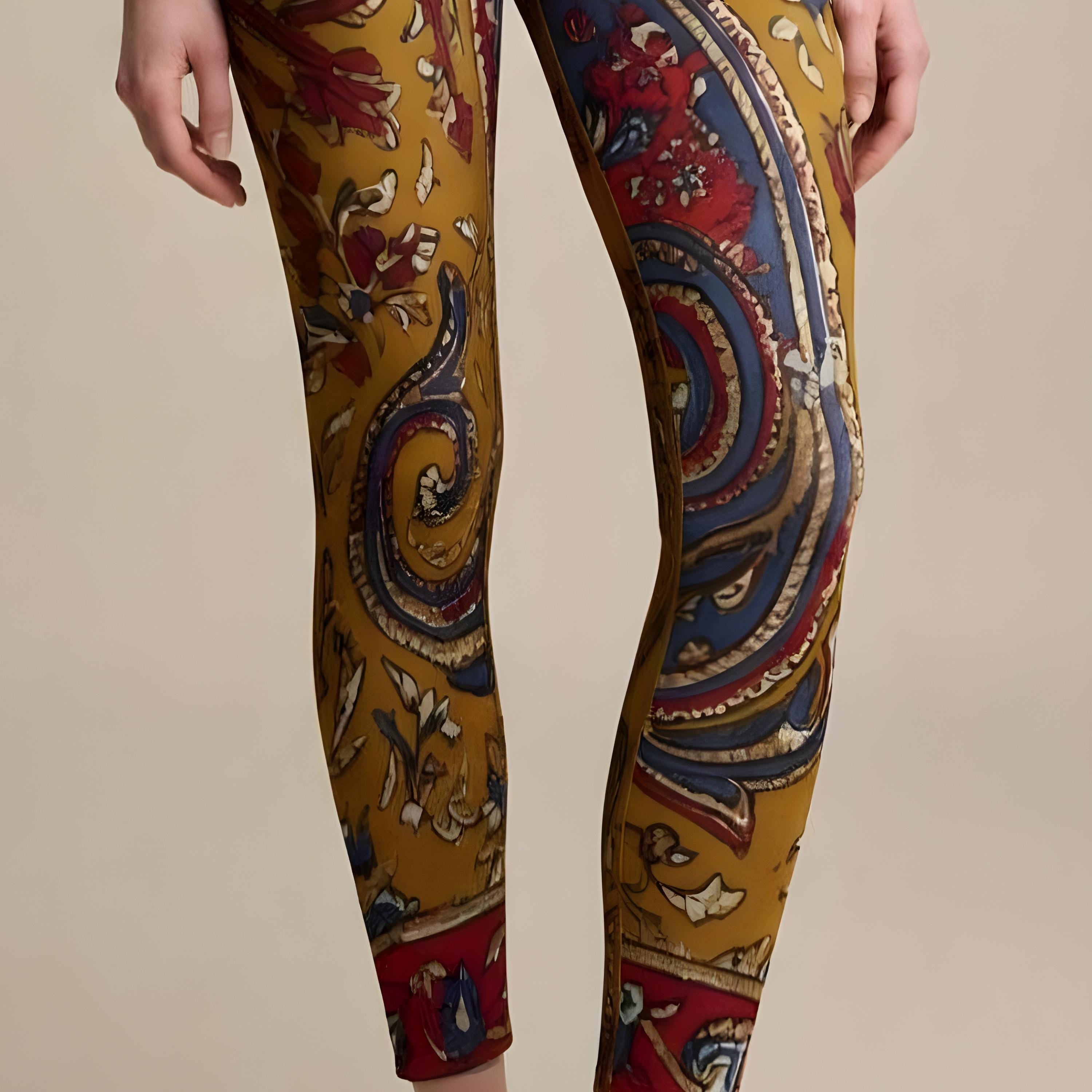 Boho Paisley Leggings | High Waist Festival Yoga Pants