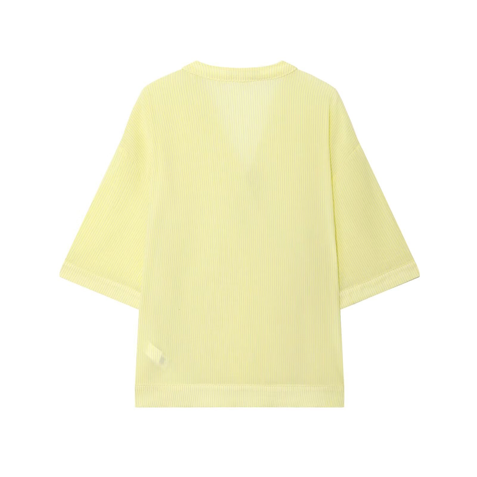 Striped V-neck kimono-style pullover top for women