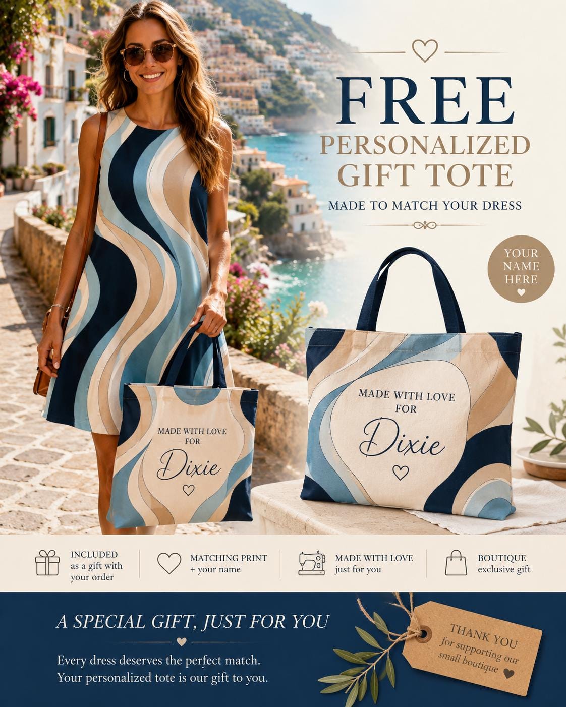 Retro Dress Wave A-Line Dress | Coastal Resort Pocket Mini Dress