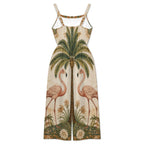 Olive Botanical Wide-Leg Jumpsuit with Pockets | Resort One-Piece