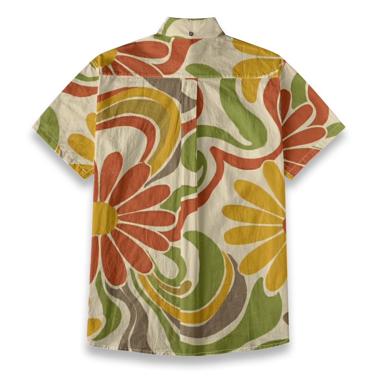 Men’s Cotton Resort Shirt | Retro Floral Mediterranean Button-Up