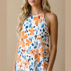 Floral Sleeveless Tank Top | Lightweight Summer Vacation Blouse
