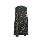 Midnight Botanical A-Line Mini Dress with Pockets | Wearable Art