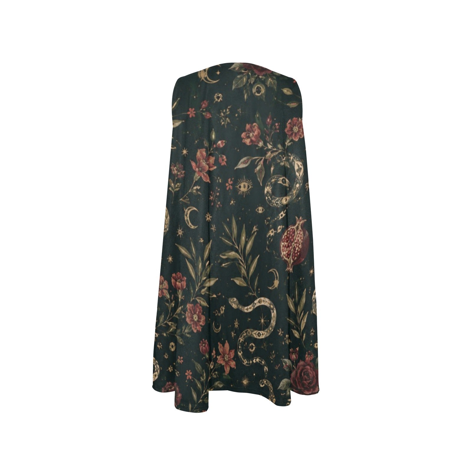 Midnight Botanical A-Line Mini Dress with Pockets | Wearable Art