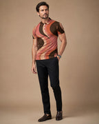 Men’s 70s Geometric Polo Shirt | Retro Resort Golf Polo