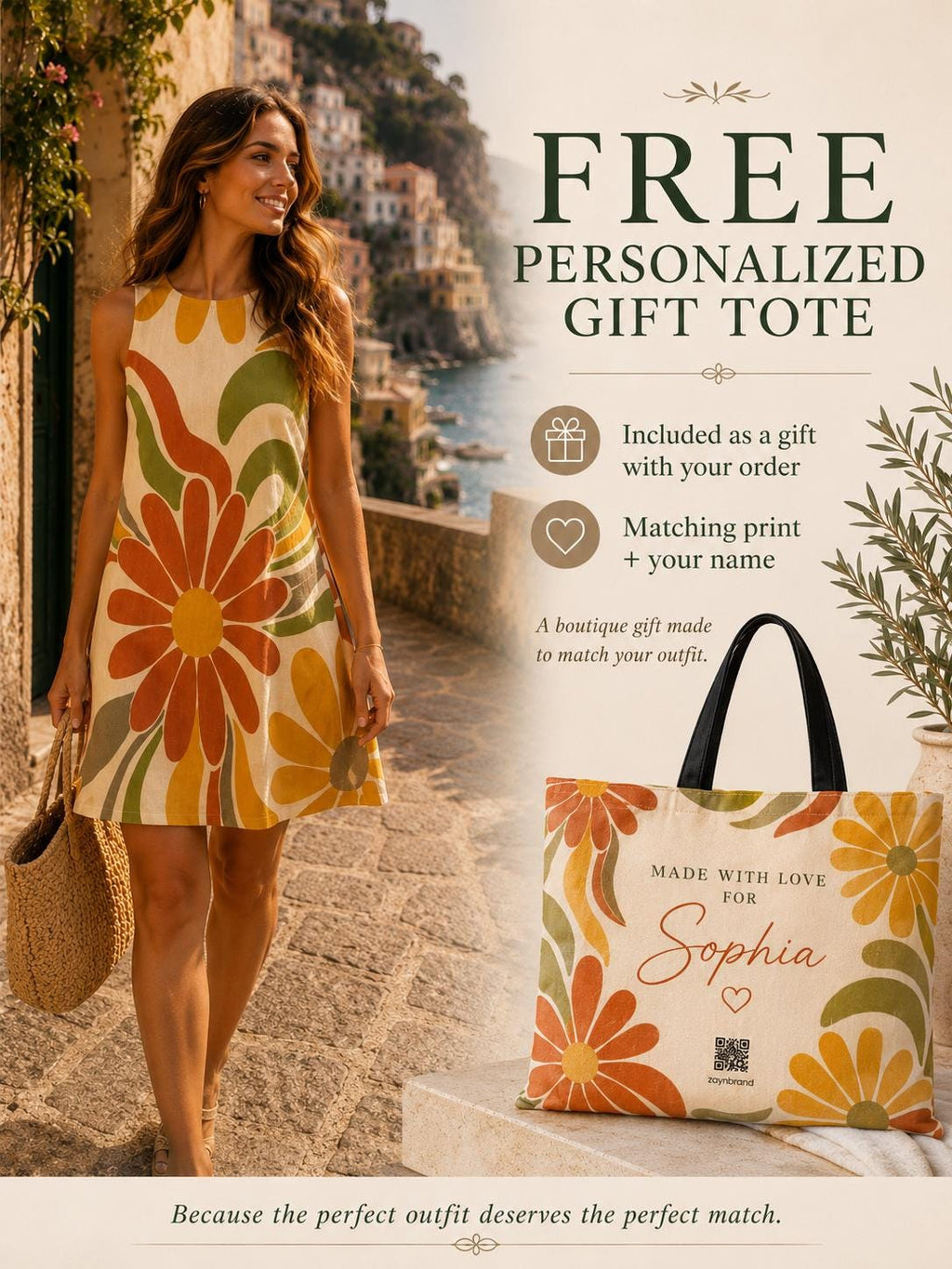 Retro Floral A-Line Dress | Sleeveless Summer Pocket Dress