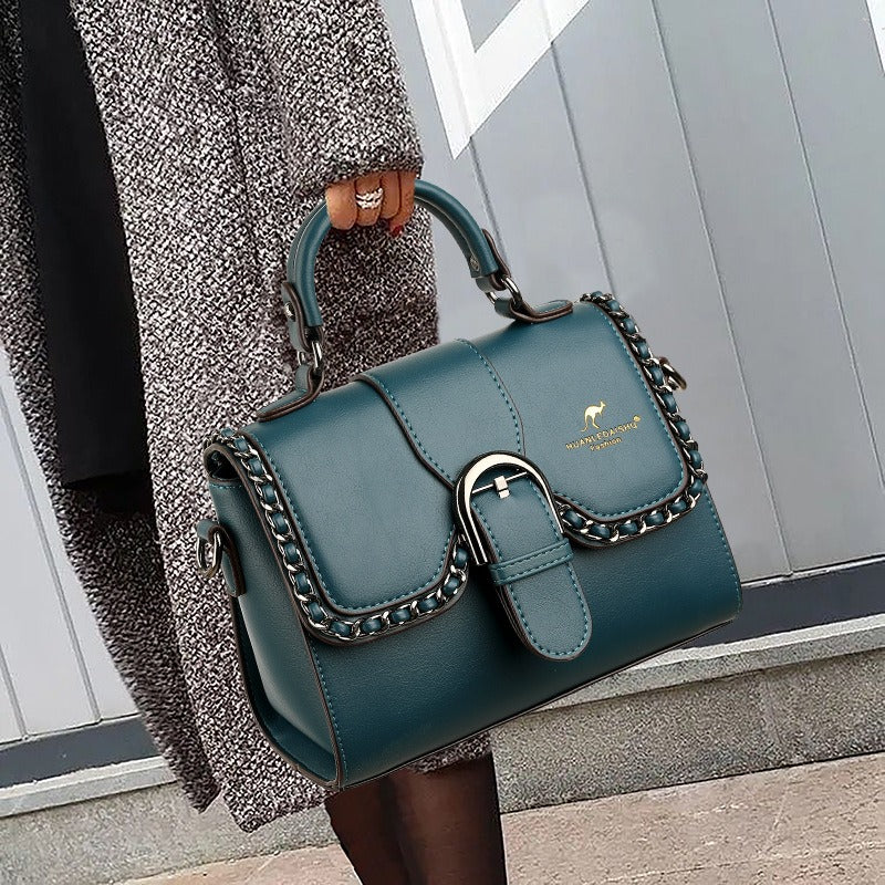 Women's PU flap shoulder bag with magnetic closure in seven colors