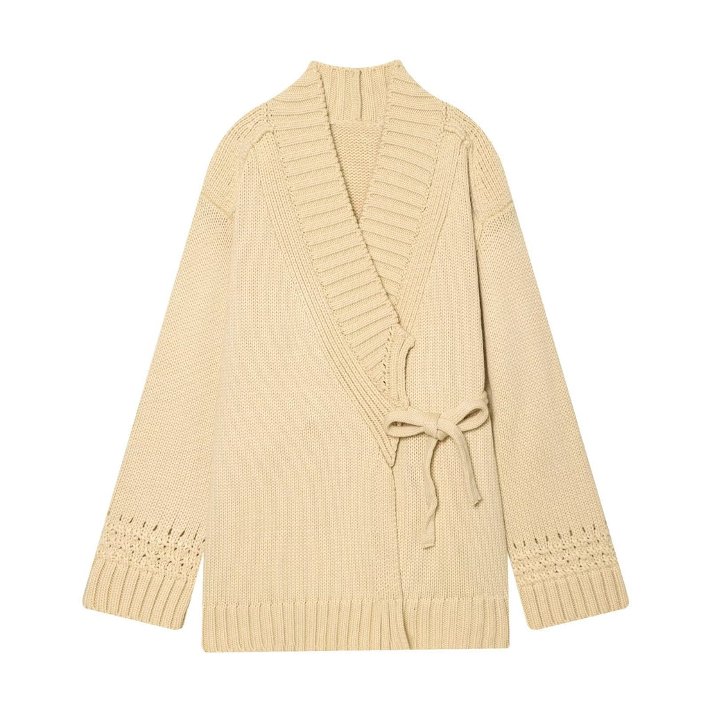 Women's apricot belted kimono jacket